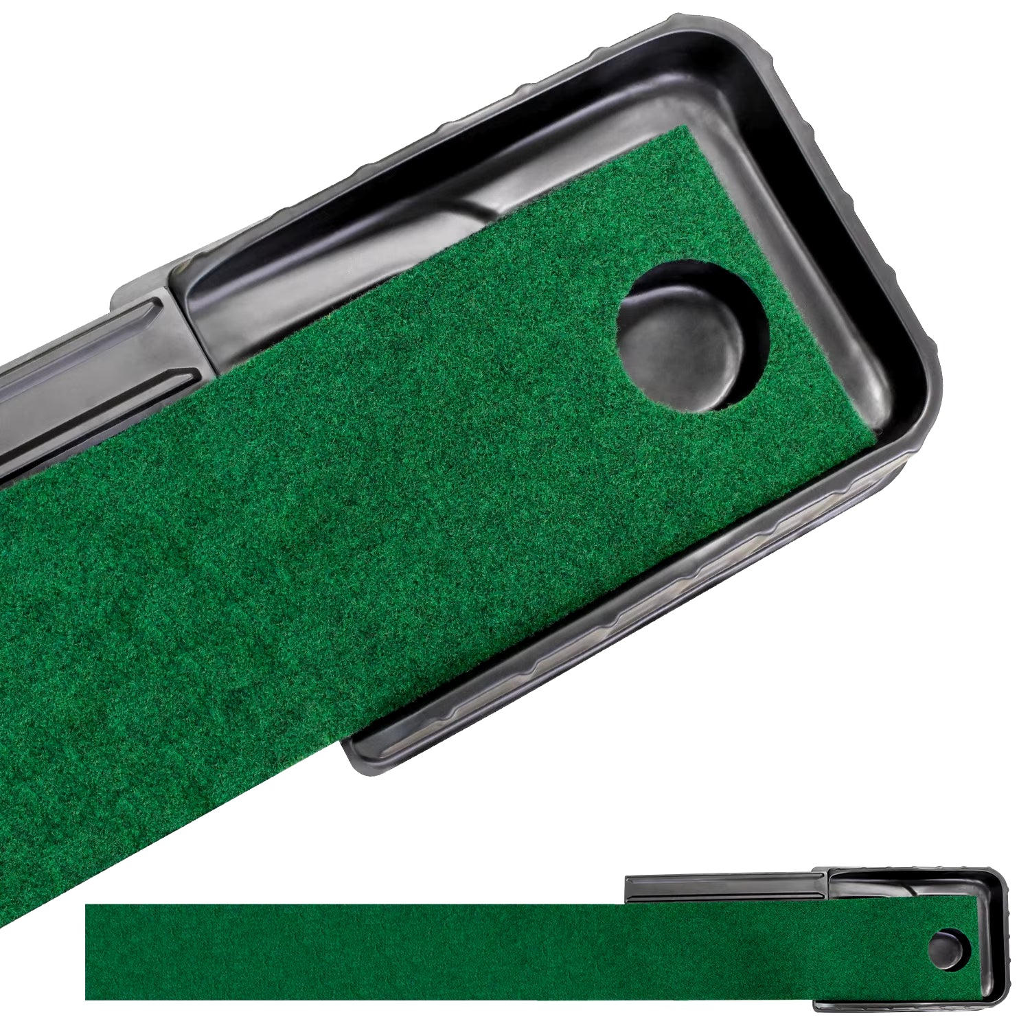 Golf Putting Green 7.33FT*1FT Golf Putting Trainer Mini Golf Mat with Auto Ball Return Function for Home/Outdoor/Office Use