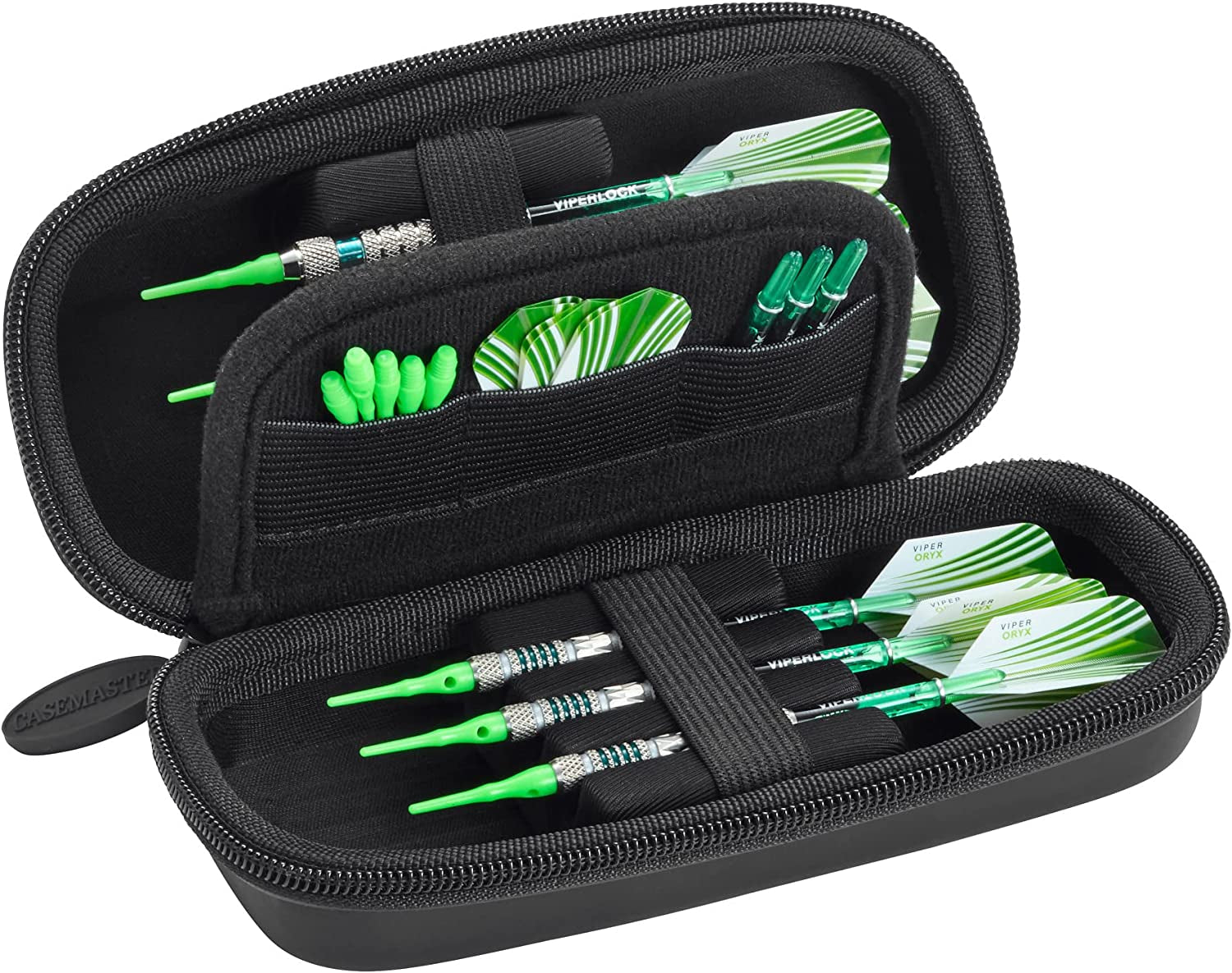 Sentry Dart Case Slim EVA Shell for Steel and Soft Tip Darts, Hold 6 Darts and Features Built-In Storage for Flights, Tips and Shafts