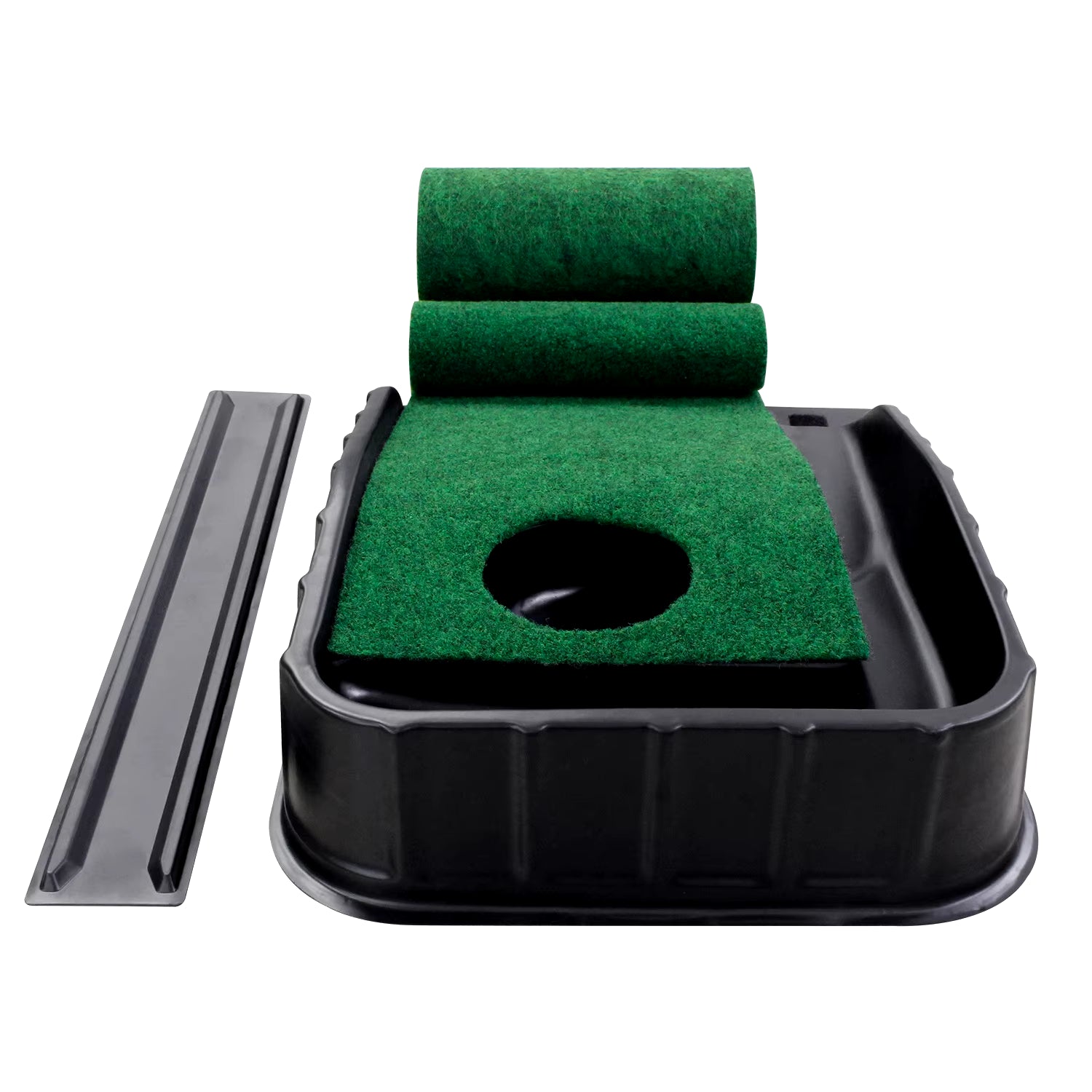 Golf Putting Green 7.33FT*1FT Golf Putting Trainer Mini Golf Mat with Auto Ball Return Function for Home/Outdoor/Office Use