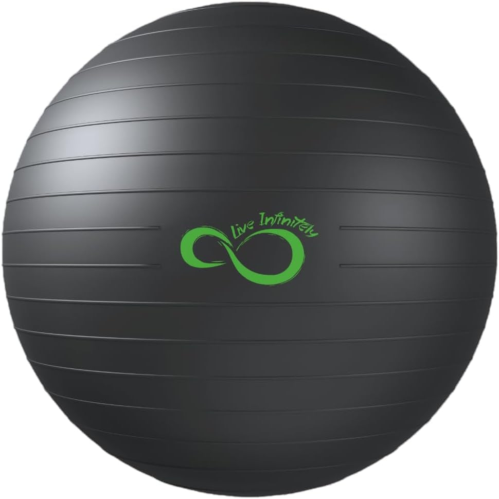 Exercise Ball (55Cm-95Cm) Extra Thick Professional Grade Balance & Stability Ball- anti Burst Tested Supports 2200Lbs- Includes Hand Pump & Workout Guide Access